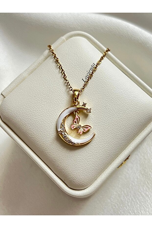 Gold Butterfly Model Steel Necklace