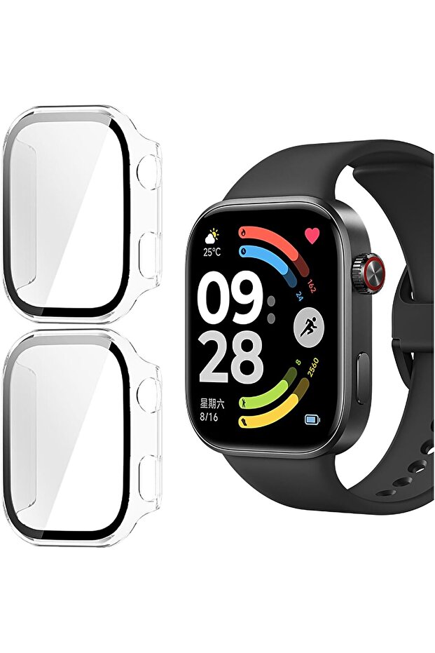 2 Pcs Compatible with Xiaomi Redmi Watch 6 Case Protector Redmi 6 Hard Pc Case and Screen Protector