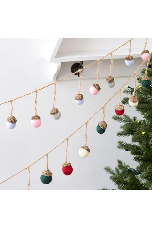6 pcs Pine Tower Balls Christmas Door Ornament