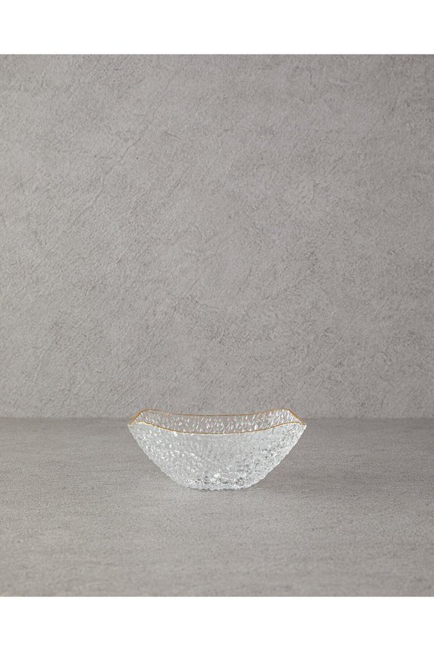 Yellow Giselle Glass Salad Bowl 25 cm Gold