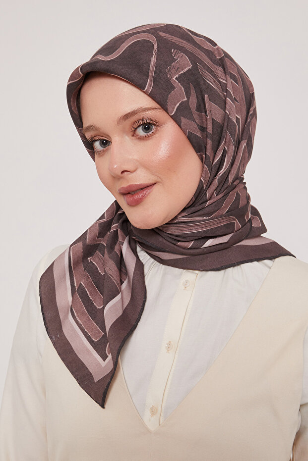Women's Geometric Striped Pattern Viscose Floss Scarf
