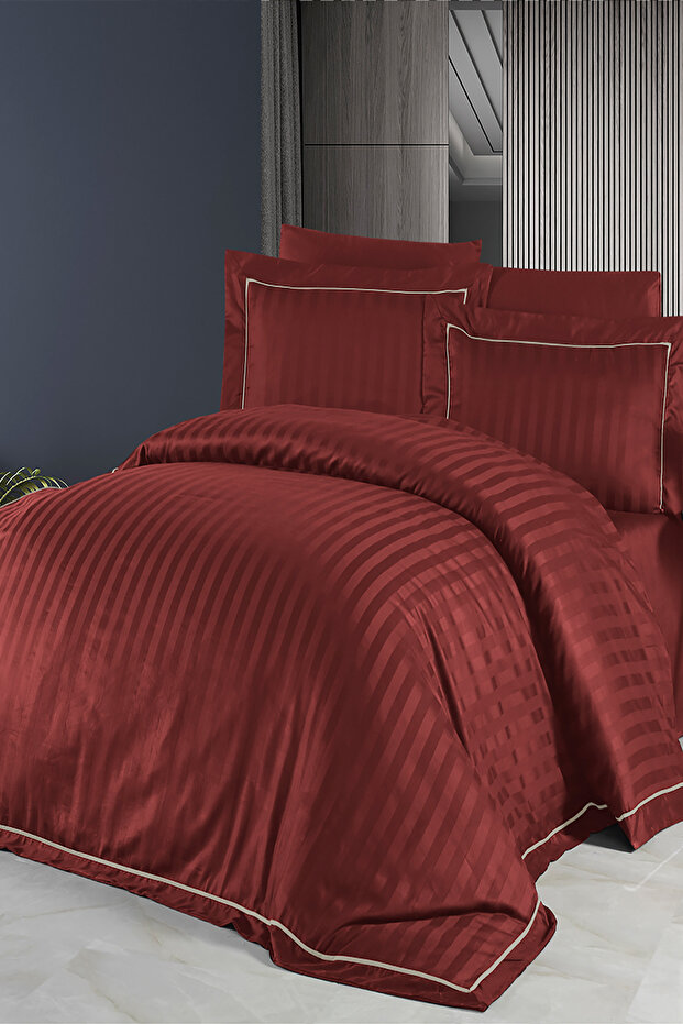 Novel 100% Cotton Satin Jacquard Double Duvet Cover Set