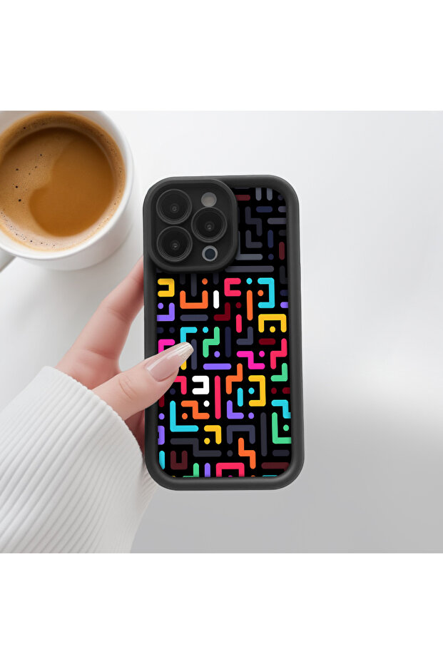 ucuc Samsung Galaxy A56 Compatible Black Silicone Case Geometric ...