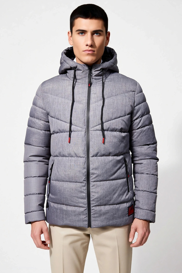 معطف رجالي بغطاء رأس ذو أكمام قياسية بنمط عادي، عملي، متين، ذو جودة عالية، مريح، حديث - 4