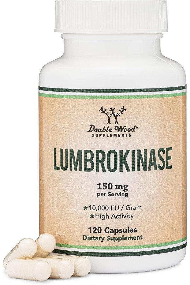 Lumbrokinase Enzymes - 120 Capsules (Max Activity 10,000 FU/Gram) 150mg per Serving