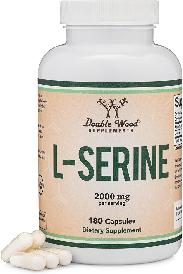L-Serine Capsules (Third Party Tested) - 2,000mg Servings, 180 Count, 500mg per Capsule