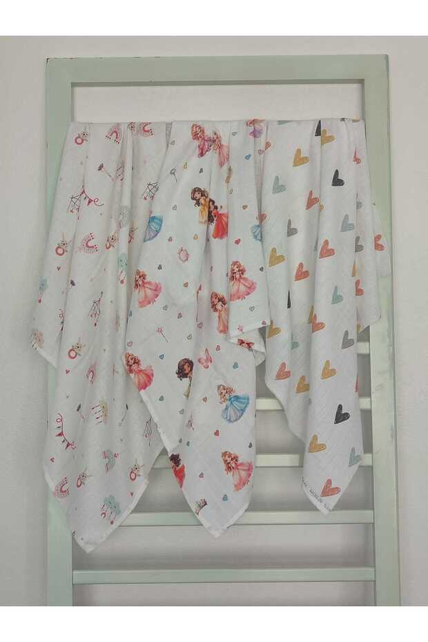 Newborn, Muslin Blanket & Blanket (100% Cotton Baby Blanket 110 cm X 110 cm) 3 Pieces