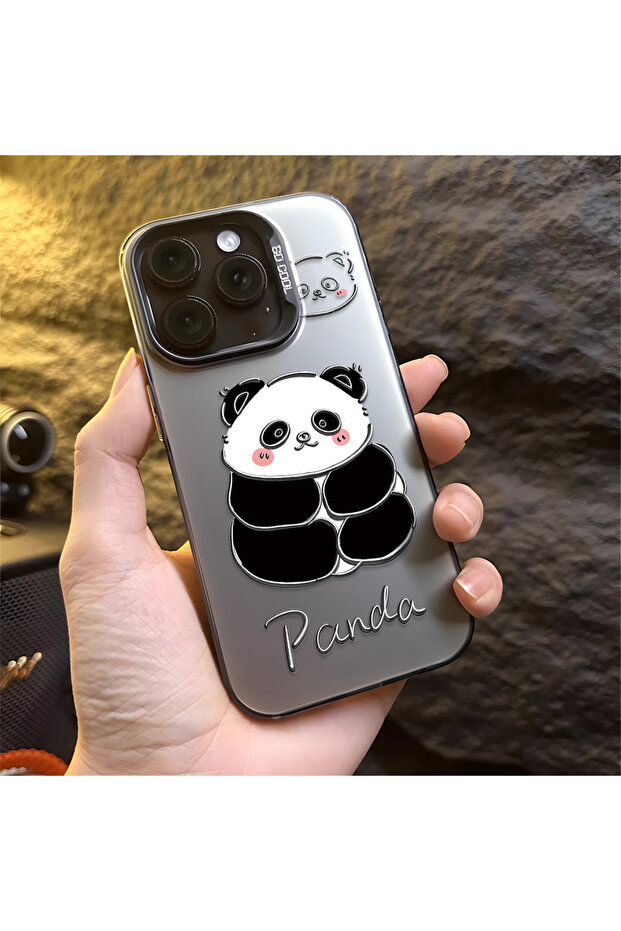 غطاء سيليكون متوافق مع آيفون 16 بنمط الباندا اللطيف، حافظة مقاومة للصدمات - 5