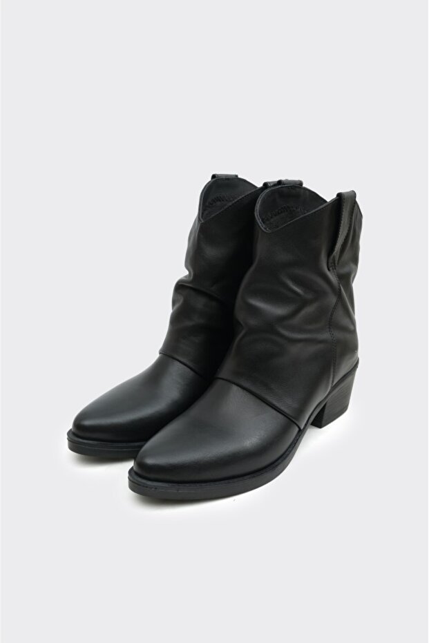 Fermuarsız Hakiki Deri Kadın Bot - 2