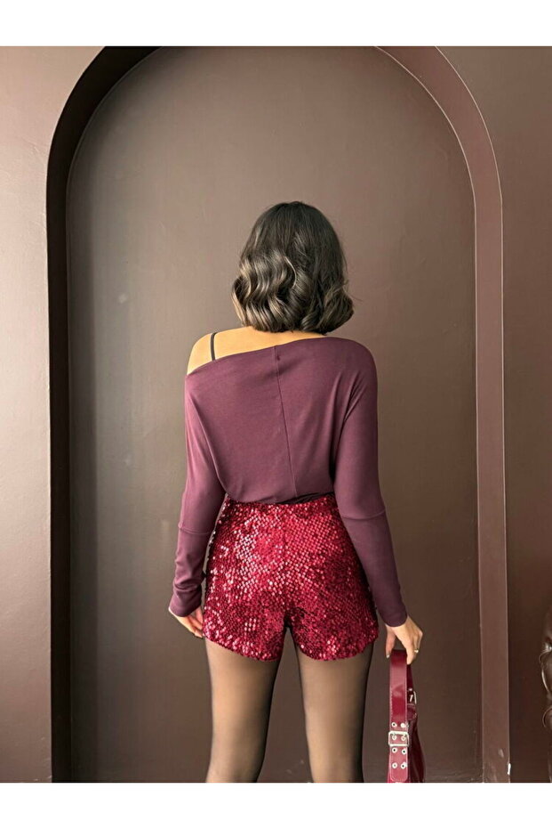 PULLU KADİFE ŞORT - 5