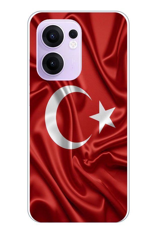 حافظة سيليكون متوافقة مع علم تركيا مطبوع لهاتف OPPO Reno 13F