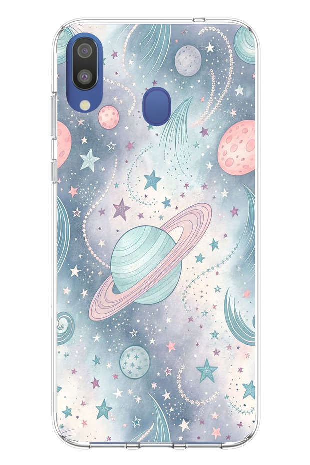 Samsung Galaxy M20 Compatible Soft Colorful Planets Printed Silicone Case