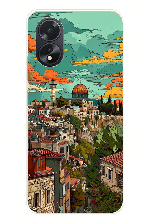 Oppo A38 Compatible Free Palestine and Dome of the Rock Printed Silicone Case