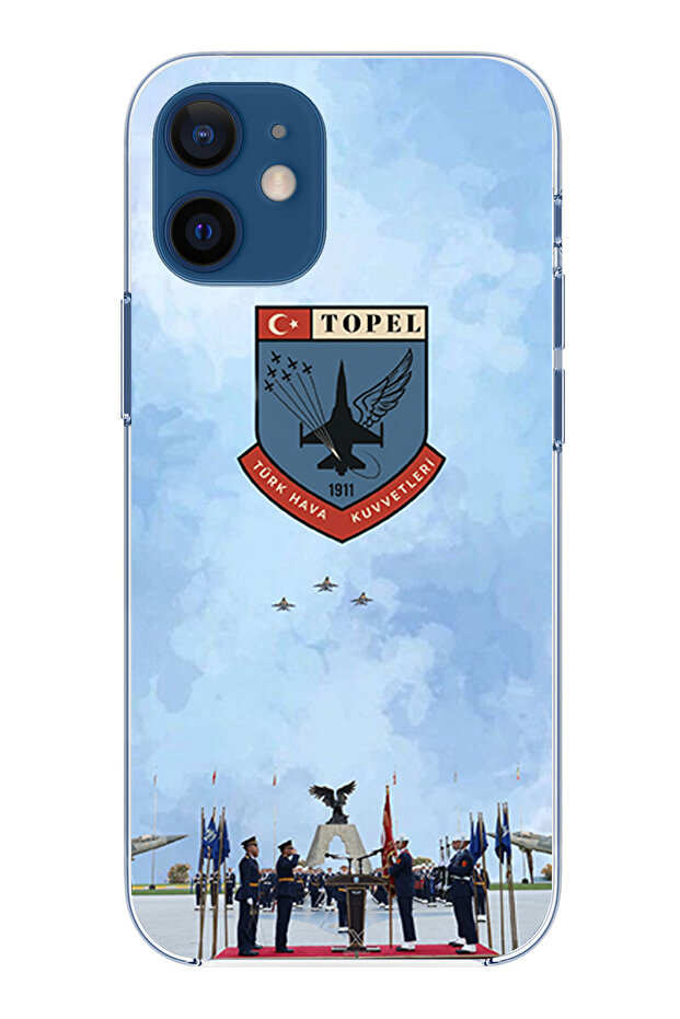حافظة سيليكون متوافقة مع هاتف iPhone 12 Mini من القوات الجوية التركية مطبوع - 1