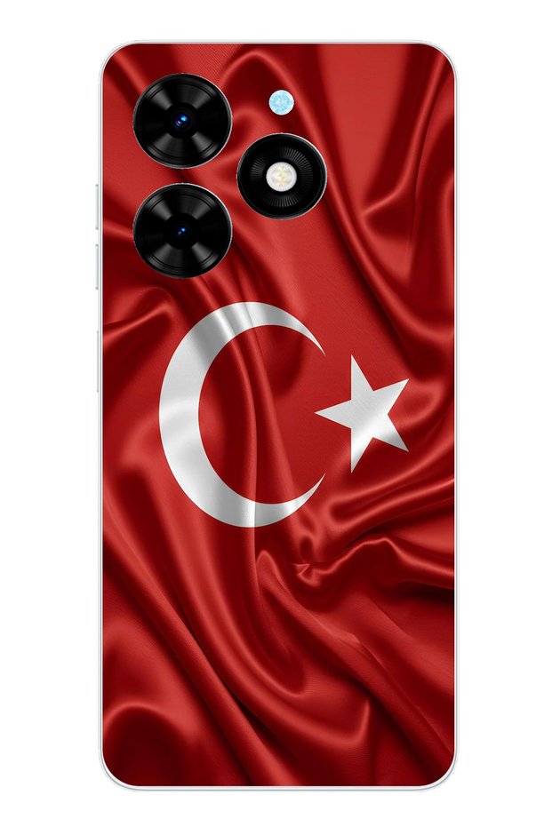 حافظة سيليكون متوافقة مع علم تركيا مطبوع لهاتف Tecno Spark 20-20C