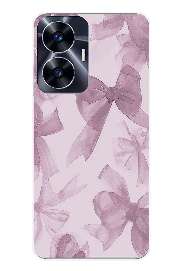 حافظة سيليكون متوافقة مع هاتف Realme C55 باللون البنفسجي مطبوع - 1