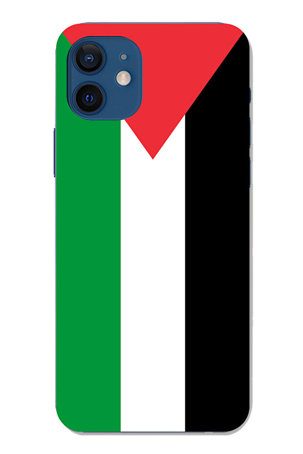 حافظة سيليكون متوافقة مع هاتف iPhone 12-12 PRO بعلم فلسطين مطبوع - 1