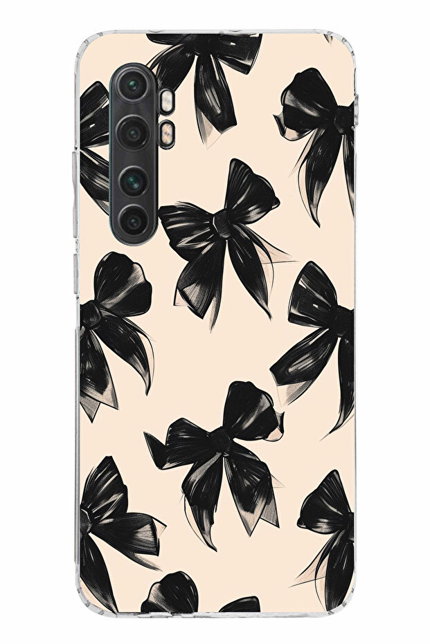 حافظة سيليكون متوافقة مع Mi Note 10 Lite باللون الأسود مطبوع - 1