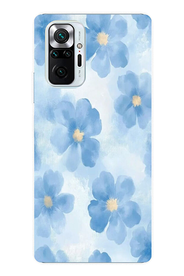 حافظة سيليكون متوافقة مع هاتف Redmi Note 10 PRO باللون الأزرق مطبوع - 1