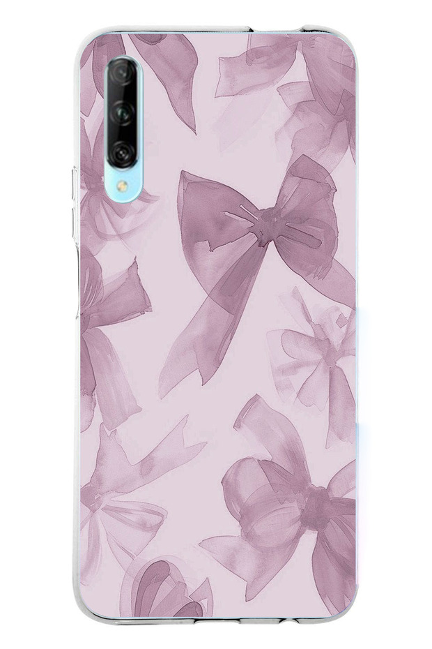 حافظة سيليكون متوافقة مع هاتف Huawei P Smart PRO باللون البنفسجي مطبوع - 1