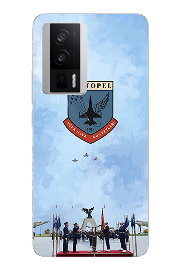 حافظة سيليكون متوافقة مع القوات الجوية التركية مطبوع لهاتف POCO F5 PRO - 1