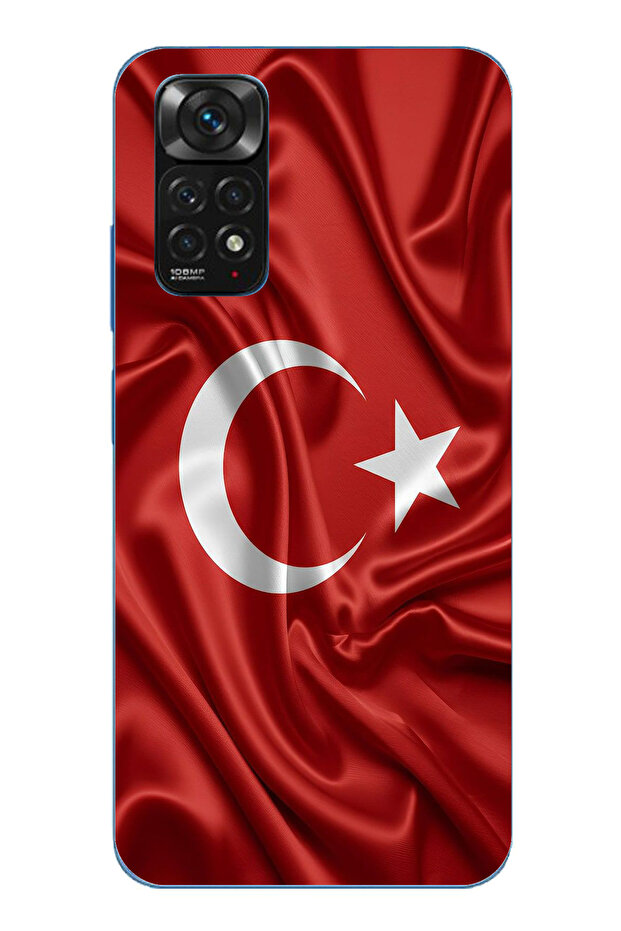 حافظة سيليكون متوافقة مع Redmi Note 11-11S بعلم تركيا مطبوع - 1