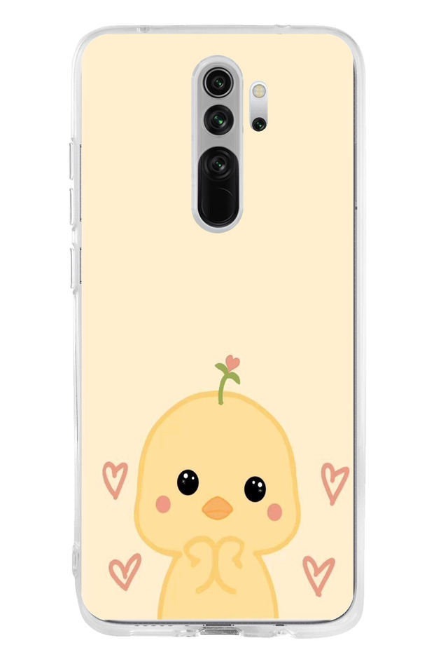 Redmi Note 8 Pro Compatible Cute Chick and Heart Patterned Printed Silicone Case - 1