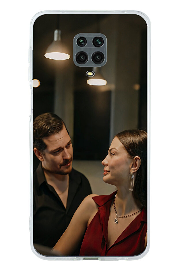 حافظة سيليكون متوافقة مع هاتف Redmi Note 9 PRO-9S - Eşref وNisan مطبوع - 1