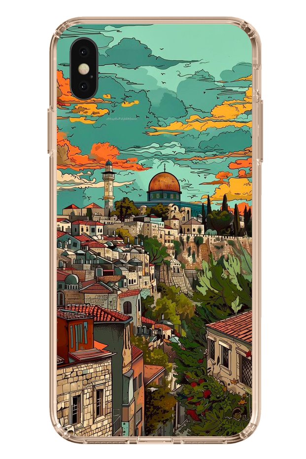 iPhone XS Max Compatible Free Palestine and Dome of the Rock Printed Silicone Case