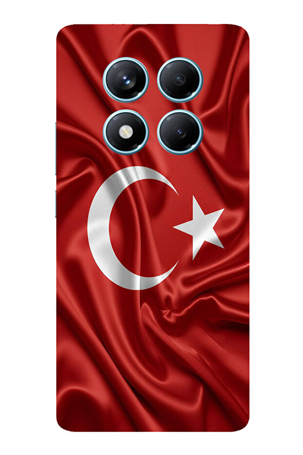 حافظة سيليكون متوافقة مع هاتف Redmi Note 14 PRO 4G بعلم تركيا مطبوع - 1