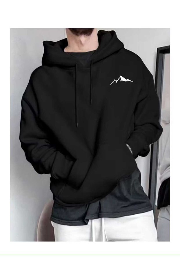 Premium Unisex Mountain Logo Oversized Hoodie Sweatshirt