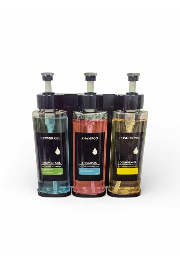 Mounted 3-Piece Bathroom Set - Shampoo Conditioner Shower Gel in the Shower