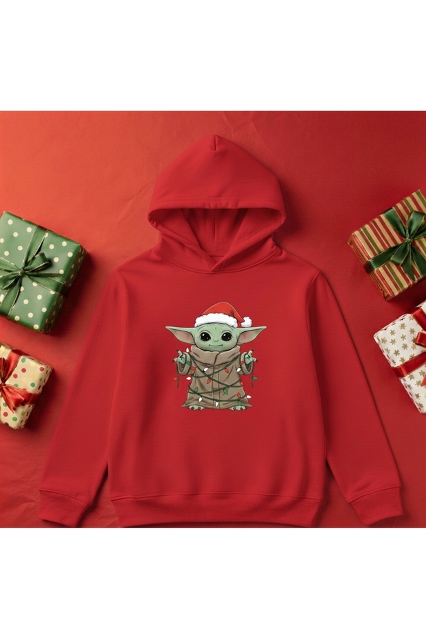 100% Cotton New Year Themed Children's Hooded Sweatshirt