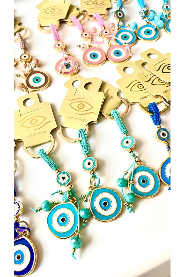 Green String Evil Eye Keychain - 2