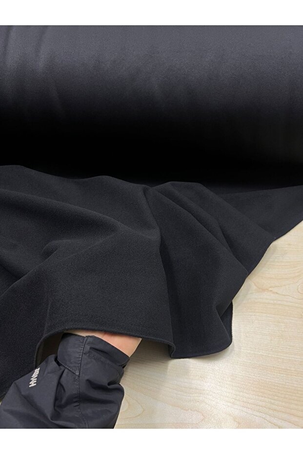 Black Stretch Fabric Knitted Cashmere (Width 150cm) Cardigan Vest Cap Coat Etc.