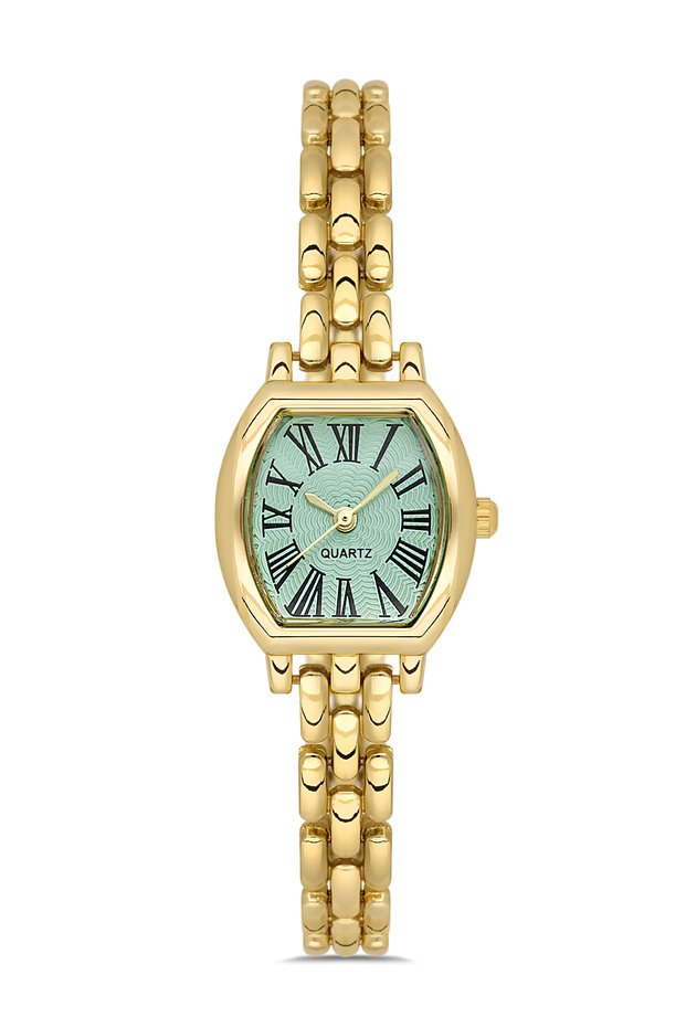 Women's Steel Minimal Gold Color Cord Green Dial Wristwatch Tctsn000804S0391