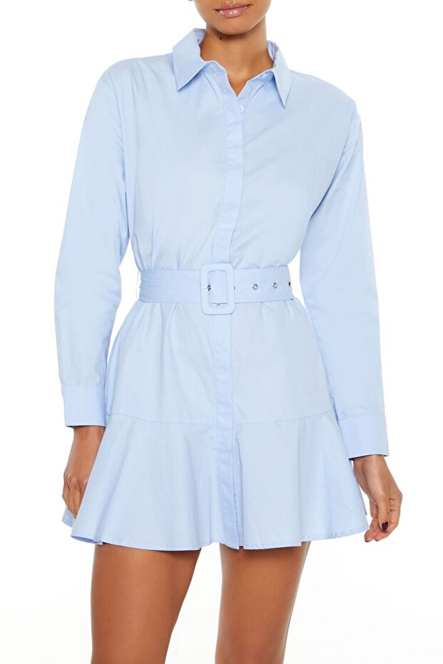 Kemer Detaylı Mini Elbise - 8