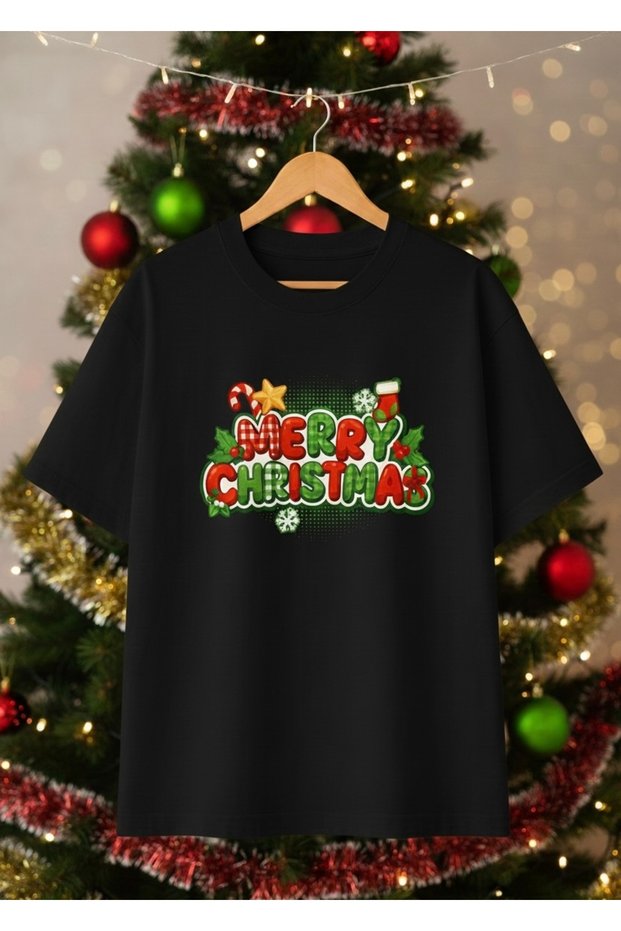 Unisex Oversize 100% Cotton Merry Christmas New Year Themed