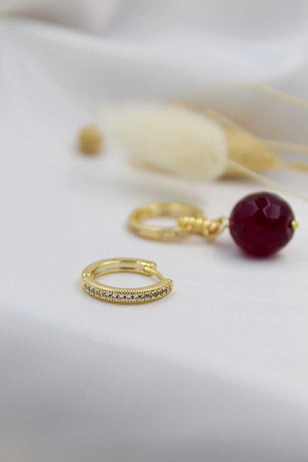 أقراط دائرية ملونة من الياقوت - 3