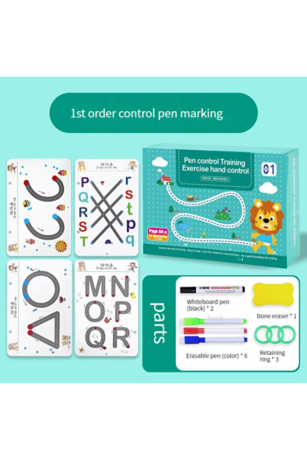 64 pages 32 sheets Magical Tracing Workbook Set Reusable Magic Practice Copybook for Kids with Drawi
