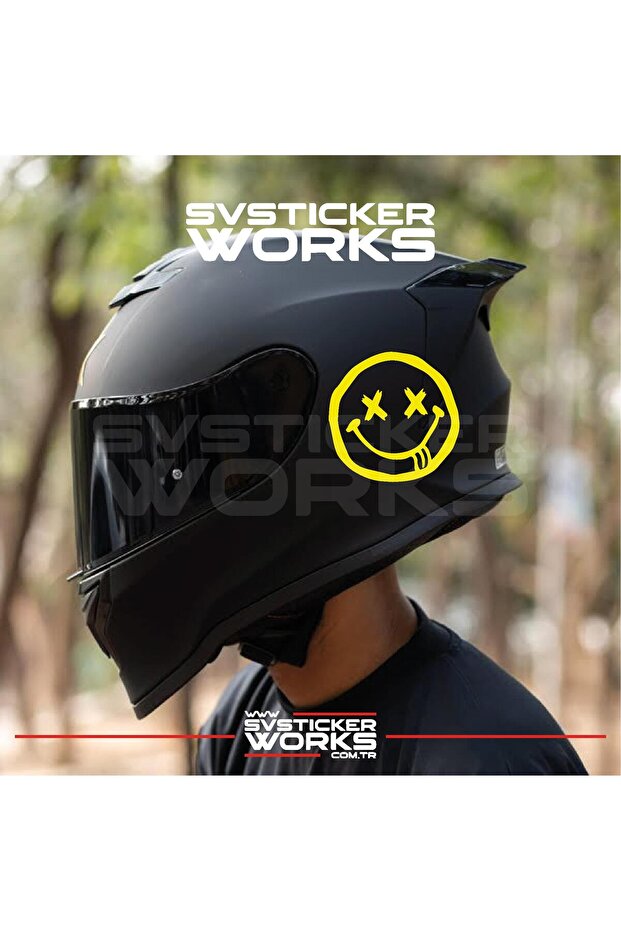 Smile Written Helmet Sticker Compatible with All Helmets One Direction 1 Piece