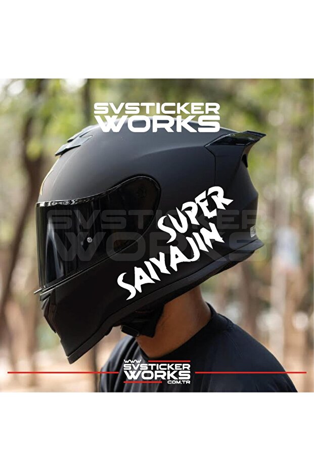 Super Saiyan Written Helmet Sticker Compatible with All Helmets One Direction 1 Piece