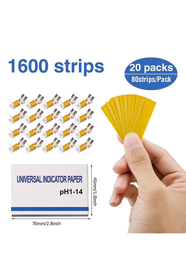 pH Test Strips 1600 Strips Full Range 1-14 Universal Test Paper Litmus pH Soap Making Testing for...