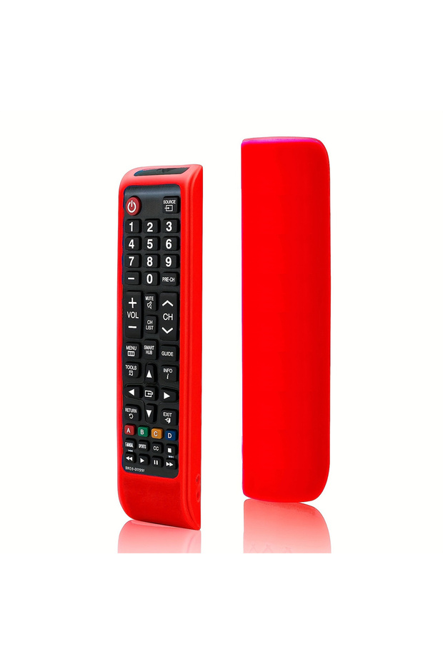 غطاء سيليكون أحمر لجهاز التحكم عن بعد الخاص بالتلفزيون، غطاء لجهاز التحكم عن بعد BN59-01199F...