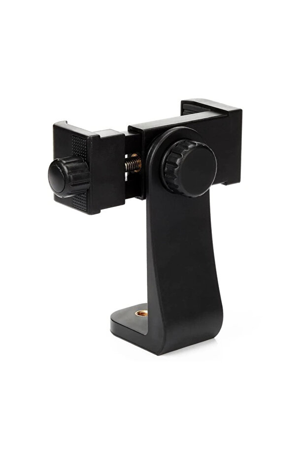 Black Tripod Mount Universal 360 Degree Mobile Phone Clip Compatible With 1/4 Screw Cellphone Holder