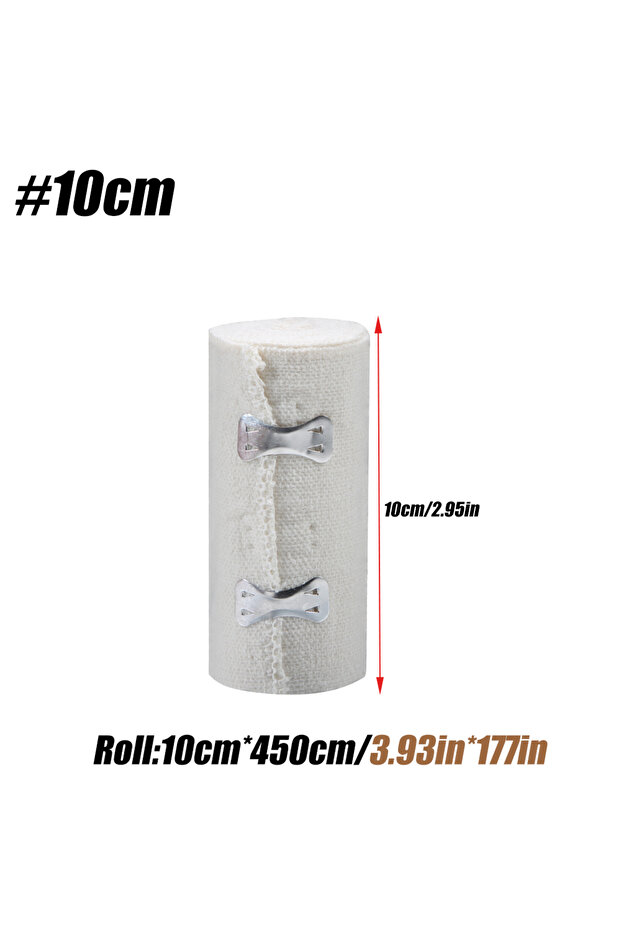 White-10cm 1Roll Elastic Bandage Wrap-Latex-Free Elastic Wrap for Running & Sports Sprains,Injuries,