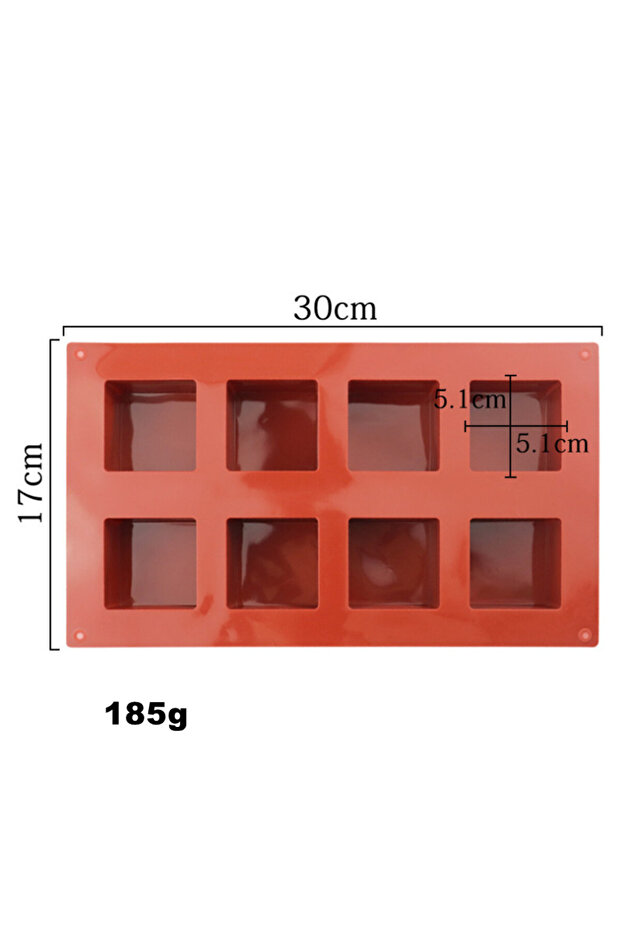 8 cups 3D Square Silicone Mold Mousse Cake Baking Moulds Soap Candle Jelly Brownie Cheesecake Chocol