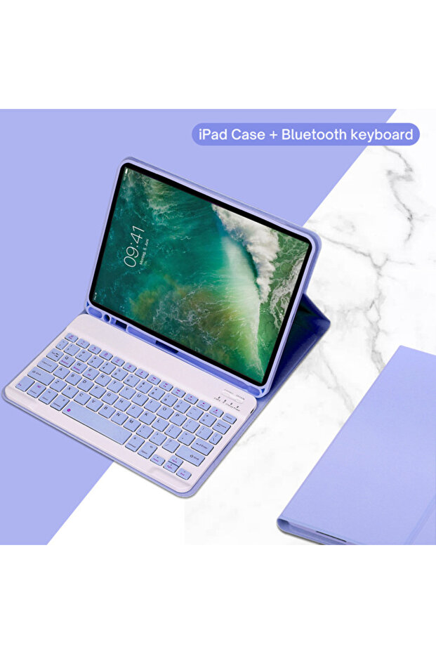 جهاز Tab A9 بشاشة 8.7 بوصة كما هو موضح في الصورة، غطاء لجهاز Tab A9 Plus وA8، لوحة مفاتيح قابلة للفصل، متوافق مع أجهزة Tab S6 وS10 LITE وS9 FE بشاشة 10.9 بوصة