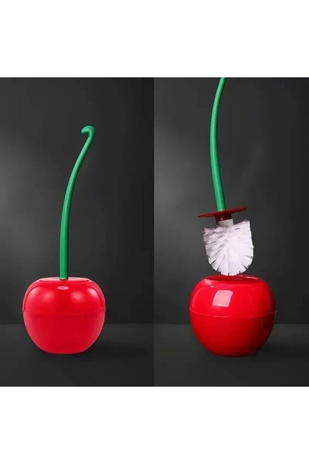 1pc red 1pc Red Toilet Brush Creative Lovely Cherry Shape Lavatory Toilet Brush Holder Set Toilet Ho - 1