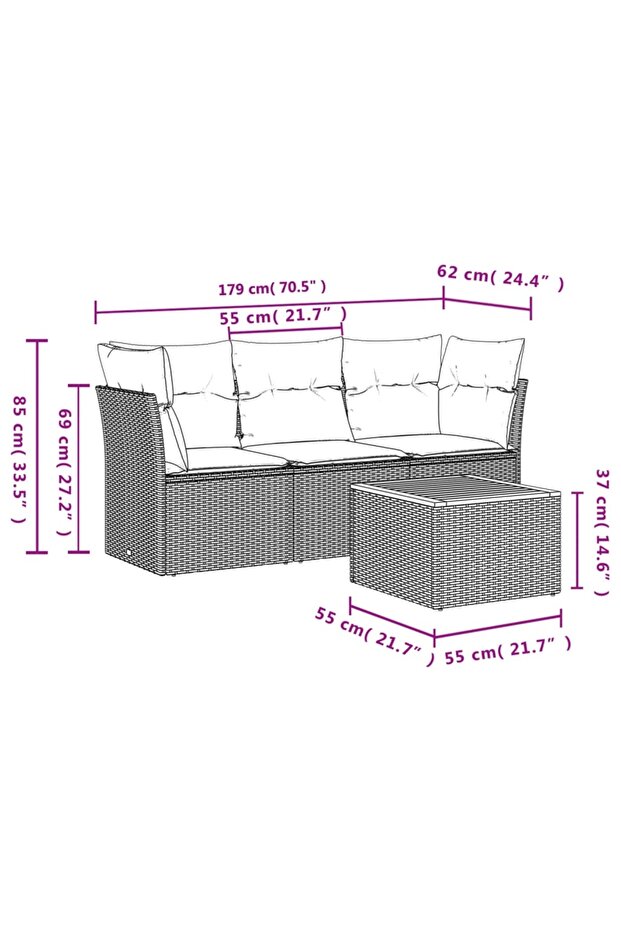 Garden Sofa Set | Black - 3